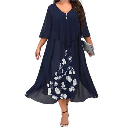 🌸  50% OFF NOW! 👗 Chiffon Dress with a 2-in-1 Look – Elegant layered style, airy fit & feminine appeal ✨