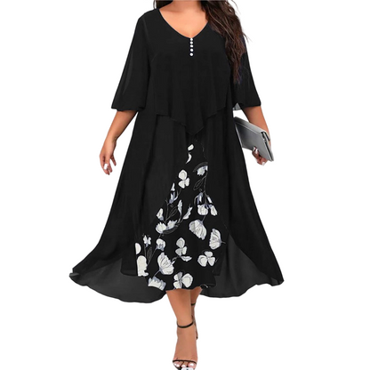 🌸  50% OFF NOW! 👗 Chiffon Dress with a 2-in-1 Look – Elegant layered style, airy fit & feminine appeal ✨