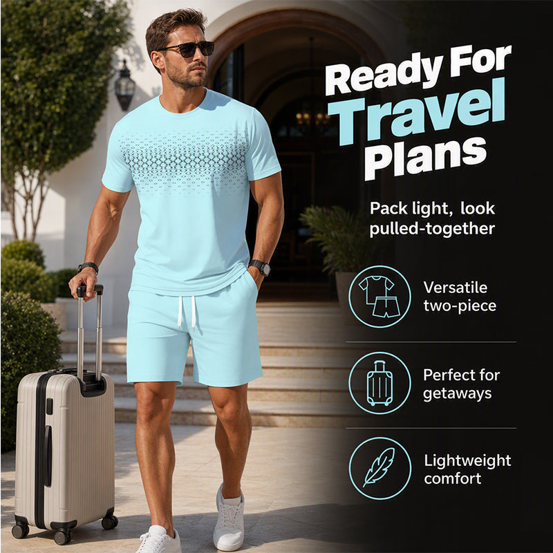 📢📢Hot Sale 50% OFF & FREE SHIPPING💖Men's Casual T-Shirt & Shorts 2-Piece Set