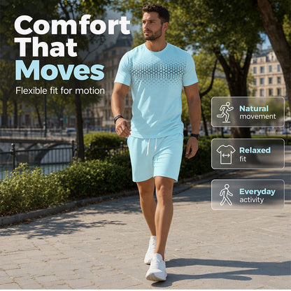 📢📢Hot Sale 50% OFF & FREE SHIPPING💖Men's Casual T-Shirt & Shorts 2-Piece Set