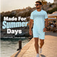 📢📢Hot Sale 50% OFF & FREE SHIPPING💖Men's Casual T-Shirt & Shorts 2-Piece Set