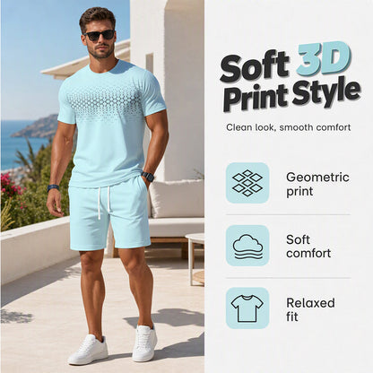 📢📢Hot Sale 50% OFF & FREE SHIPPING💖Men's Casual T-Shirt & Shorts 2-Piece Set
