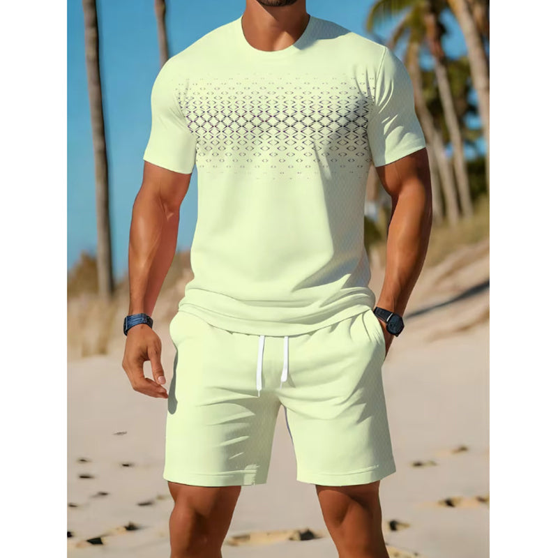 📢📢Hot Sale 50% OFF & FREE SHIPPING💖Men's Casual T-Shirt & Shorts 2-Piece Set