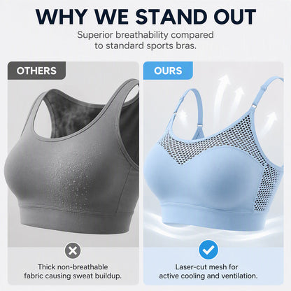 Must-Have🔥🏃‍♀️ Seamless High-Stretch Bra – Medium Support & Cooling Ventilation for Yoga or Gym