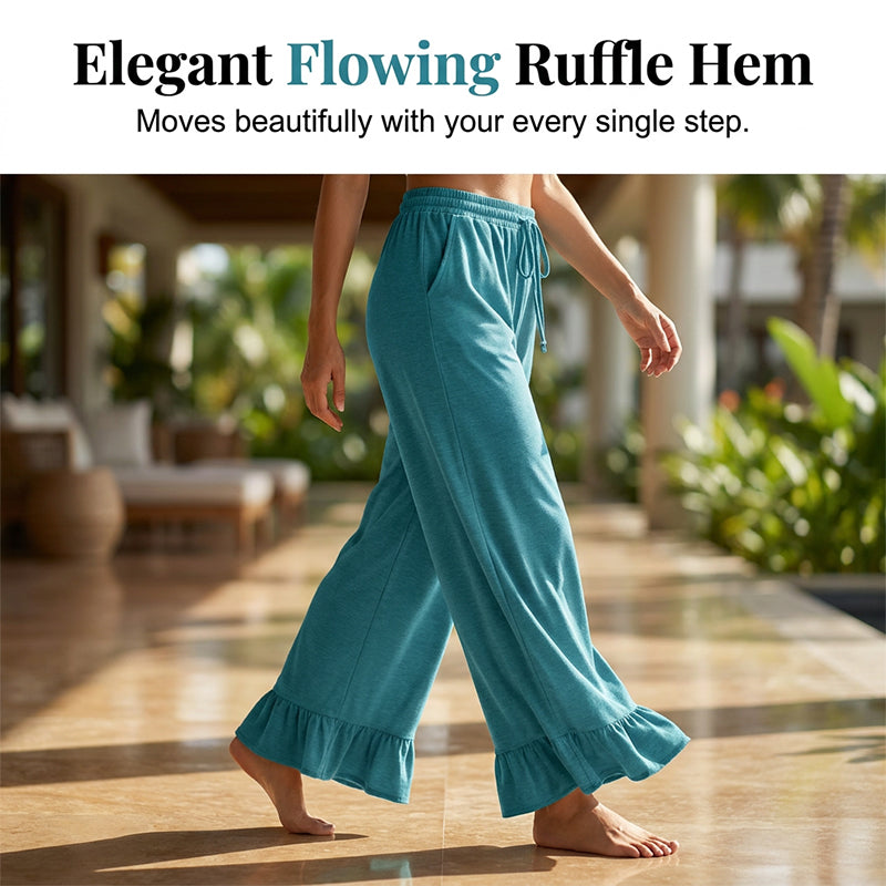 🔥 2026 Fresh Drops | Flat 50% OFF Today! 💸Women's Casual Wide-Leg Pants with Ruffle Hem