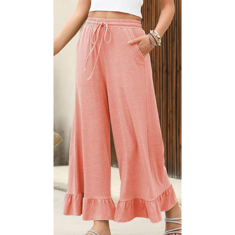 🔥 2026 Fresh Drops | Flat 50% OFF Today! 💸Women's Casual Wide-Leg Pants with Ruffle Hem