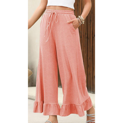 🔥 2026 Fresh Drops | Flat 50% OFF Today! 💸Women's Casual Wide-Leg Pants with Ruffle Hem