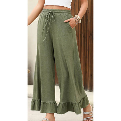 🔥 2026 Fresh Drops | Flat 50% OFF Today! 💸Women's Casual Wide-Leg Pants with Ruffle Hem