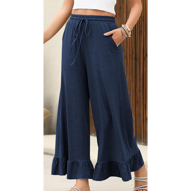 🔥 2026 Fresh Drops | Flat 50% OFF Today! 💸Women's Casual Wide-Leg Pants with Ruffle Hem
