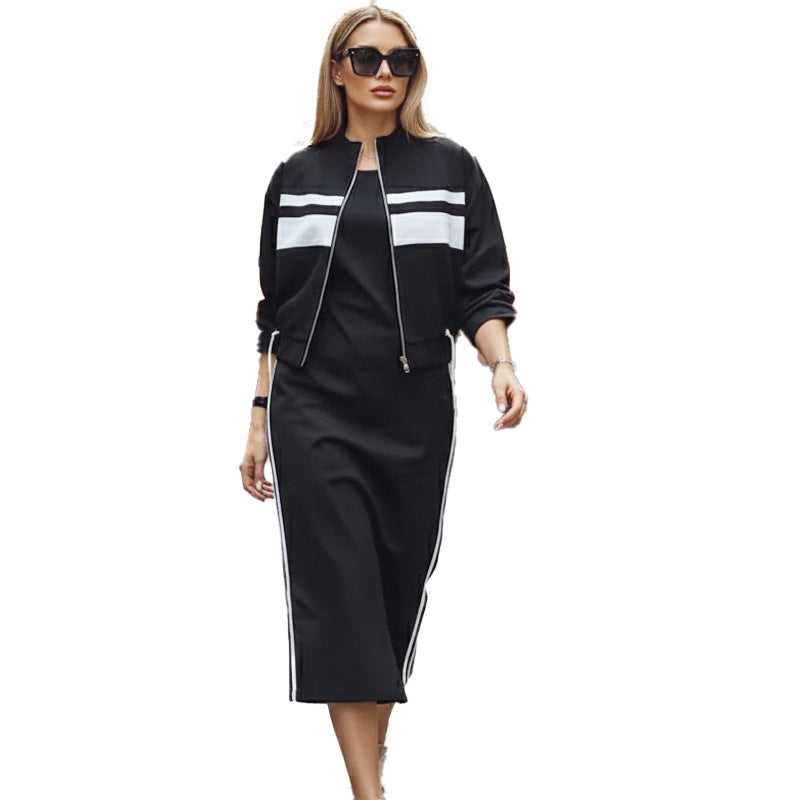 Women’s Bomber Jacket & Bodycon Skirt Set