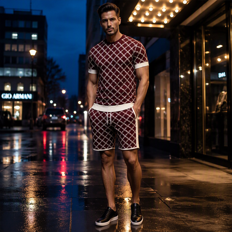 ⌛Limited-Time Offer🛍️Men's Casual Top & Shorts 2-Piece Set
