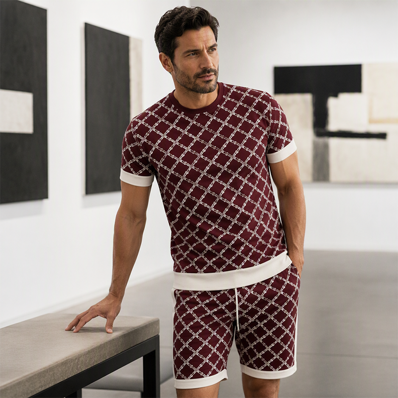 ⌛Limited-Time Offer🛍️Men's Casual Top & Shorts 2-Piece Set