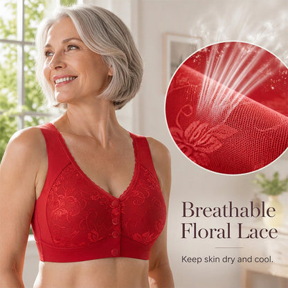 ⏰Last Day Sale 50% Off💃Front Closure Wire-Free Bra for Elderly Women Seamless Vest Style Plus Size