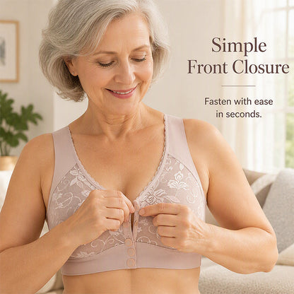 ⏰Last Day Sale 50% Off💃Front Closure Wire-Free Bra for Elderly Women Seamless Vest Style Plus Size