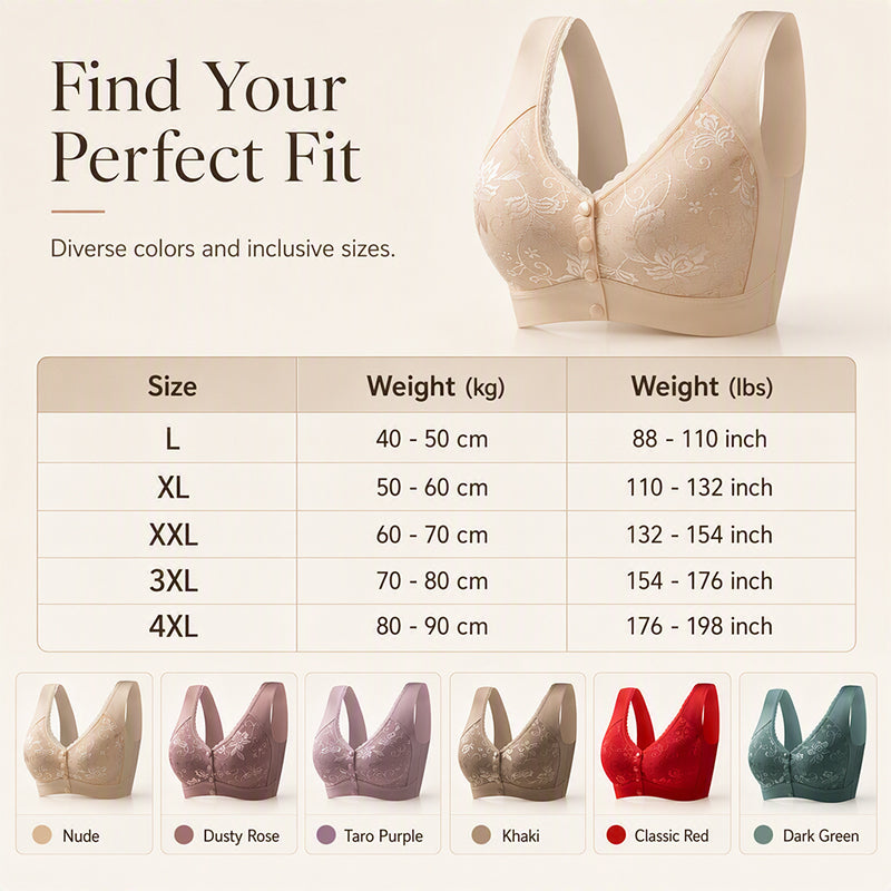 ⏰Last Day Sale 50% Off💃Front Closure Wire-Free Bra for Elderly Women Seamless Vest Style Plus Size