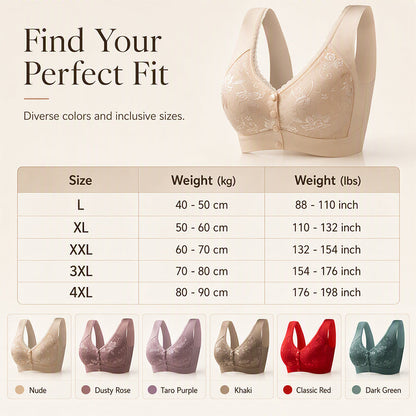 ⏰Last Day Sale 50% Off💃Front Closure Wire-Free Bra for Elderly Women Seamless Vest Style Plus Size