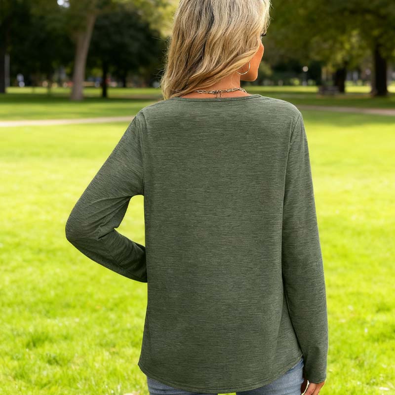 🔥 2026 Fresh Drops | Flat 50% OFF Today! 💸Women’s Elegant V-Neck Long Sleeve Top
