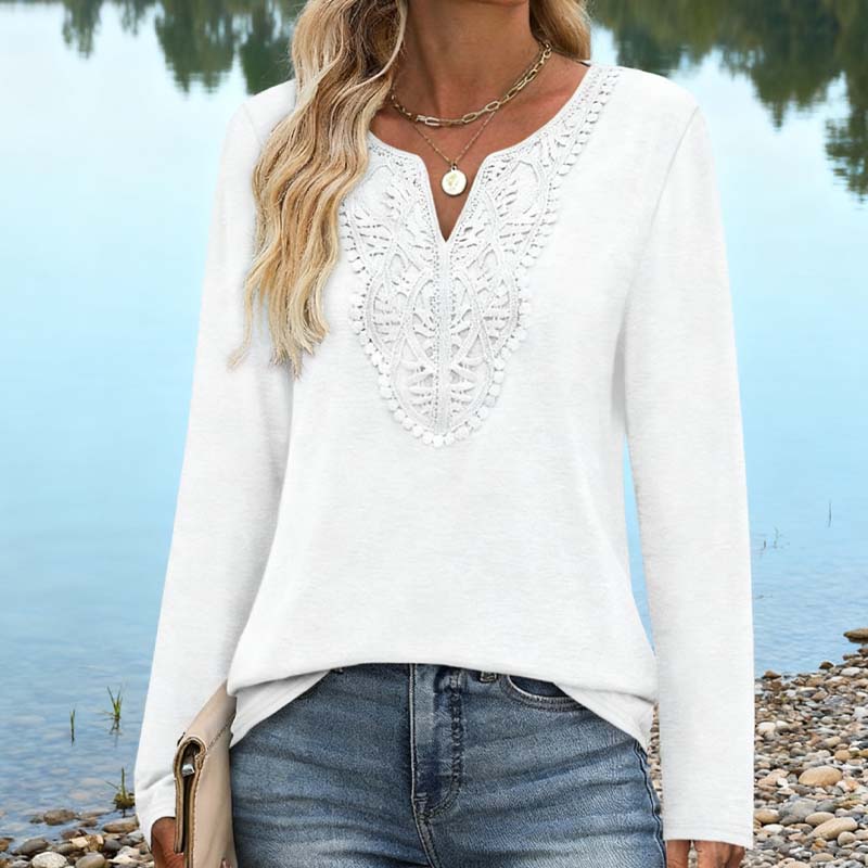🌸Hot Sale 50% OFF!✨Women's Elegant Casual Top – Flattering V-Neck Long Sleeve Shirt for Women Who Love Comfort & Style
