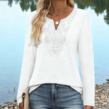 🌸Hot Sale 50% OFF!✨Women's Elegant Casual Top – Flattering V-Neck Long Sleeve Shirt for Women Who Love Comfort & Style