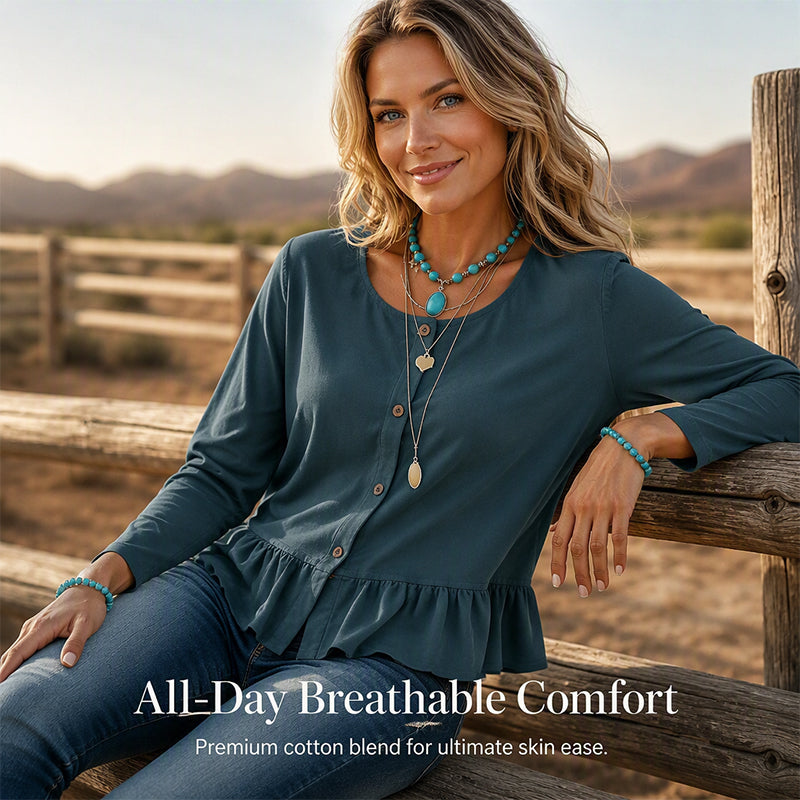 🔥 2026 Fresh Drops | Flat 50% OFF Today! 💸Women's Crew Neck Long Sleeve Top