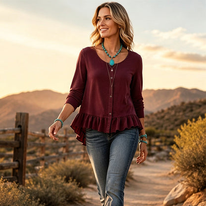 🔥 2026 Fresh Drops | Flat 50% OFF Today! 💸Women's Crew Neck Long Sleeve Top