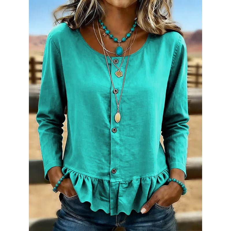 🔥 2026 Fresh Drops | Flat 50% OFF Today! 💸Women's Crew Neck Long Sleeve Top