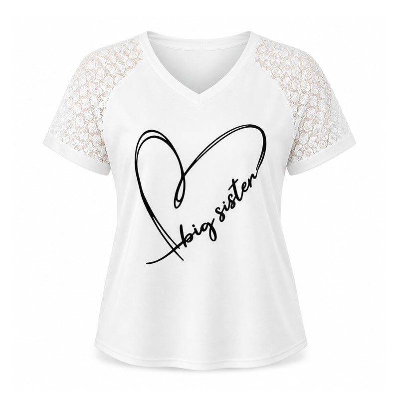 ⏰Last Day Sale 50% Off💃Elegant Lace Heart Tee