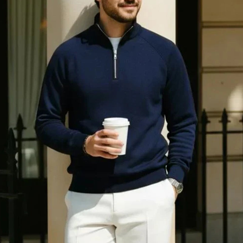 ✨New Arrival: Limited Time 50% Off!⏰️Men's Corduroy Quarter-Zip Pullover Sweatshirt Casual Stand Collar Long Sleeve Top