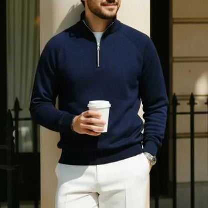 ✨New Arrival: Limited Time 50% Off!⏰️Men's Corduroy Quarter-Zip Pullover Sweatshirt Casual Stand Collar Long Sleeve Top