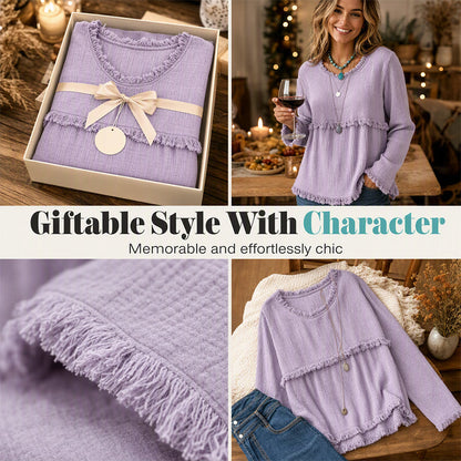 🥳2026 HOT SALE 50% Off🥳💞50K+ SOLD!👚 ✨Women's Vintage Fringe Tassel Casual Top – Boho Charm Meets Everyday Comfort