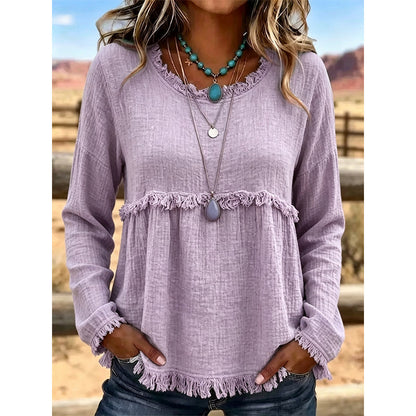 🥳2026 HOT SALE 50% Off🥳💞50K+ SOLD!👚 ✨Women's Vintage Fringe Tassel Casual Top – Boho Charm Meets Everyday Comfort