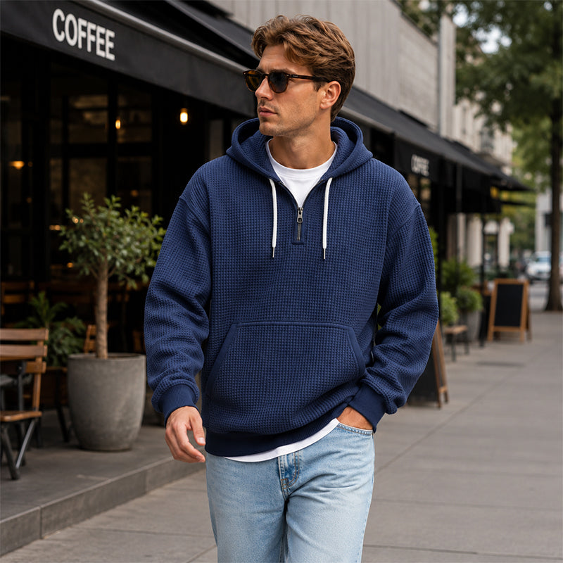 ⏰️LIMITED-TIME 50% OFF & FREE SHIPPING! ✨Men's Knit Quarter-Zip Hoodie Sweatshirt