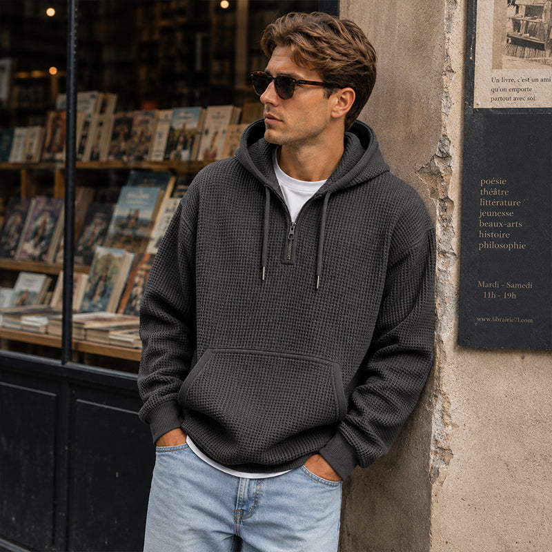 ⏰️LIMITED-TIME 50% OFF! ✨Men's Knit Quarter-Zip Hoodie Sweatshirt