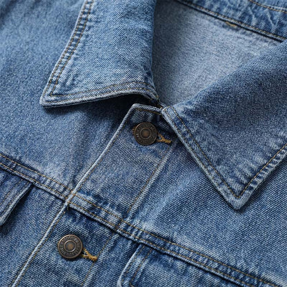 🧥New Arrivals - Classic Button-Front Denim Coat – Extended Length Design & Durable Fabric for All-Season Layering