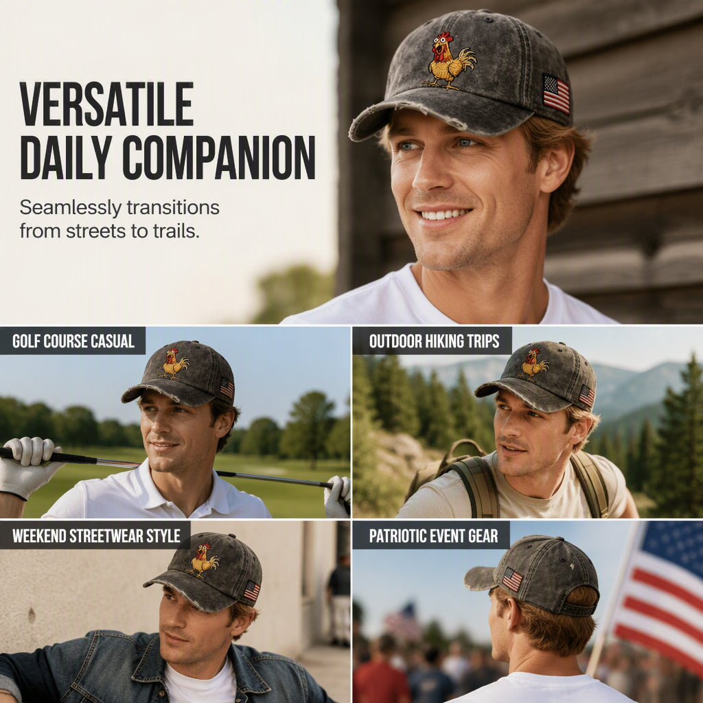 ✨ Just Landed! 2026 Collection at 50% OFF & FREE SHIPPING🎁Retro Rooster Print Baseball Cap