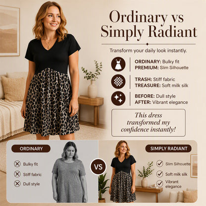 ⌛Last Day Special Prices !🌸Women's V Neck Short Sleeve Midi Dress