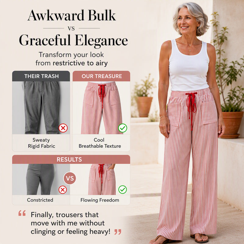 🍂 Women's Summer Striped Wide-Leg Pants – Effortless Autumn Style & Everyday Comfort