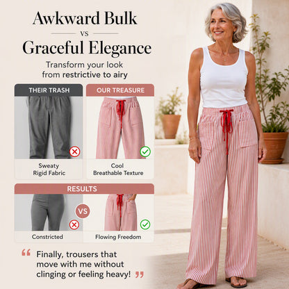 🍂 Women's Summer Striped Wide-Leg Pants – Effortless Autumn Style & Everyday Comfort