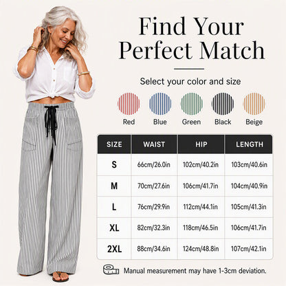 🍂 Women's Summer Striped Wide-Leg Pants – Effortless Autumn Style & Everyday Comfort