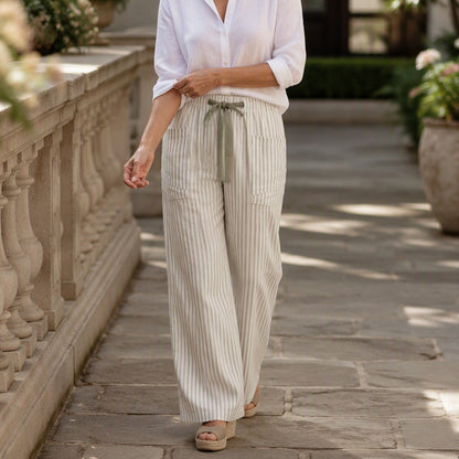 🍂 Women's Summer Striped Wide-Leg Pants – Effortless Autumn Style & Everyday Comfort