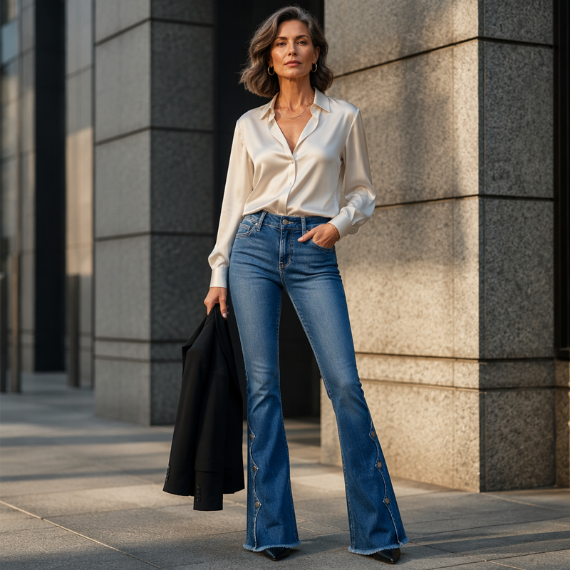 ⏰Last Day Sale 50% Off & FREE SHIPPING✈️👖Women High Waisted Distressed Flare Jeans
