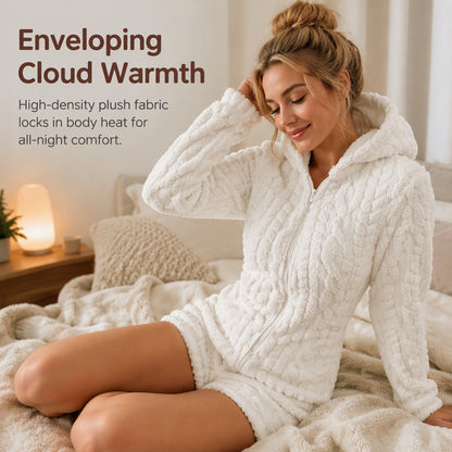 ⏰️LIMITED-TIME 50% OFF! ✨Women’s Plush Hooded Long Sleeve Romper