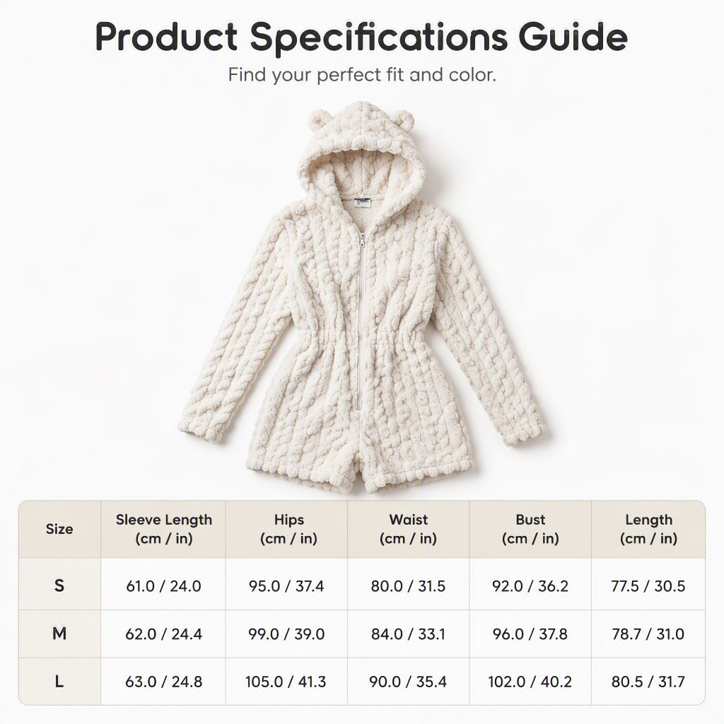 ⏰️LIMITED-TIME 50% OFF! ✨Women’s Plush Hooded Long Sleeve Romper
