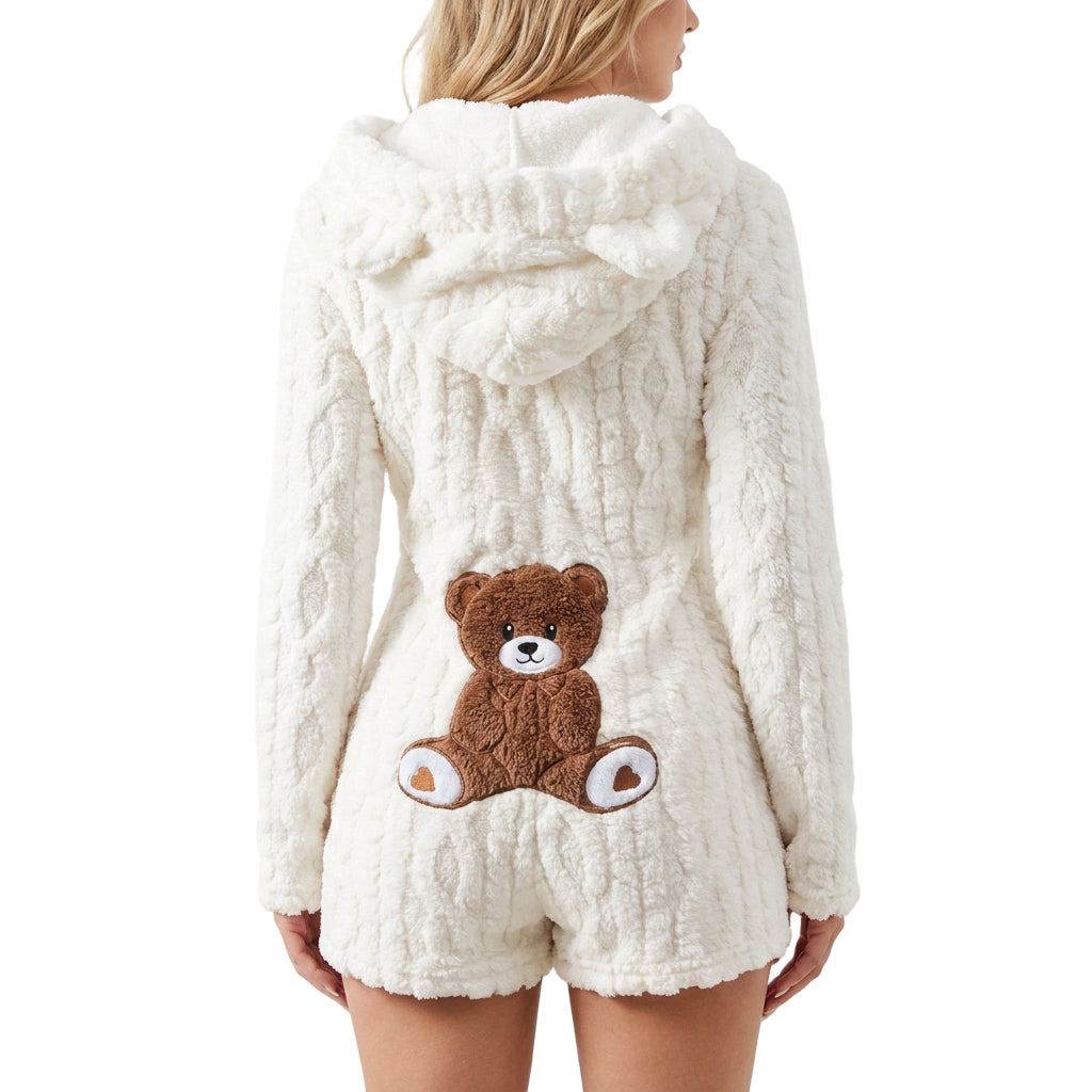 ⏰️LIMITED-TIME 50% OFF! ✨Women’s Plush Hooded Long Sleeve Romper