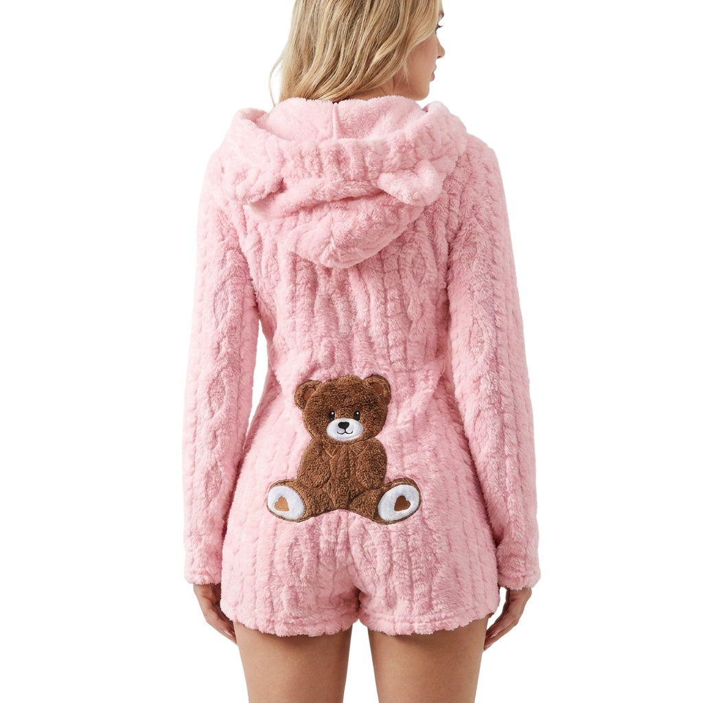 ⏰️LIMITED-TIME 50% OFF! ✨Women’s Plush Hooded Long Sleeve Romper