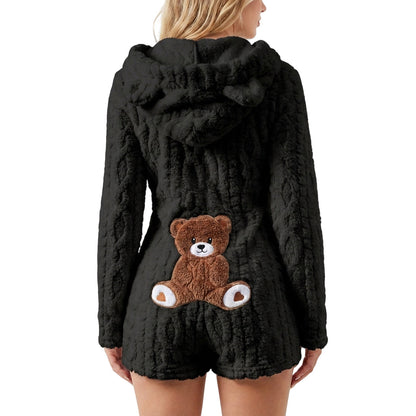 ⏰️LIMITED-TIME 50% OFF! ✨Women’s Plush Hooded Long Sleeve Romper