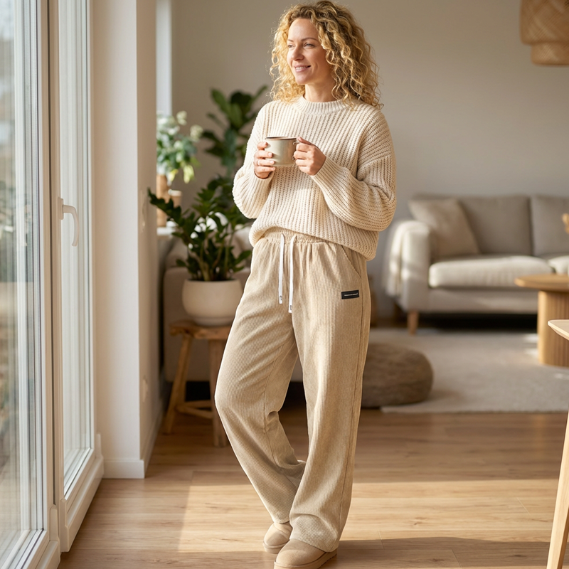 🎁 50% OFF NOW! ✨Women's Corduroy Wide-Leg Pants with Drawstring