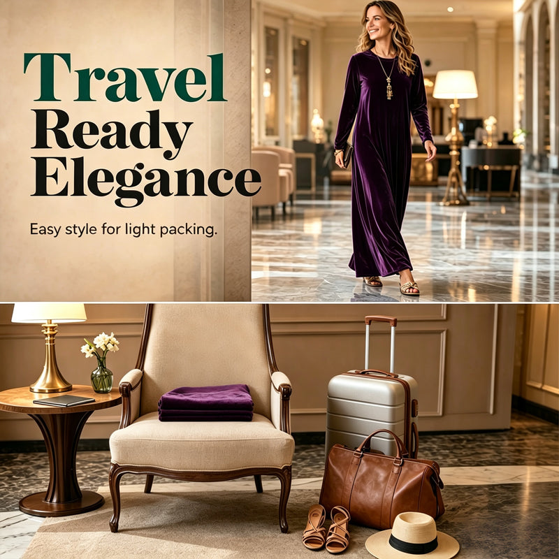 ⏰️Limited-Time Special !✨New Arrivals-👗Women’s Elegant Velvet Maxi Dress
