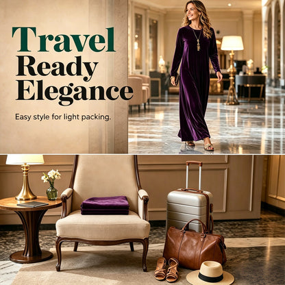 ⏰️Limited-Time Special !✨New Arrivals-👗Women’s Elegant Velvet Maxi Dress