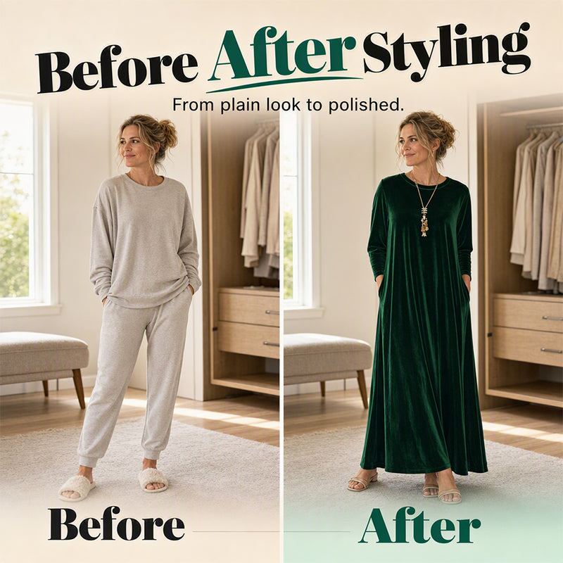 ⏰️Limited-Time Special !✨New Arrivals-👗Women’s Elegant Velvet Maxi Dress